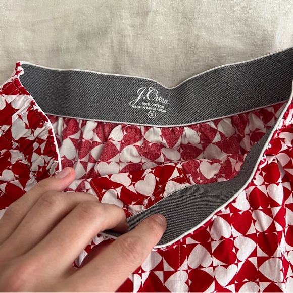 J. Crew NWT men’s red white heart valentine check cotton boxer shorts Small - Picture 6 of 8